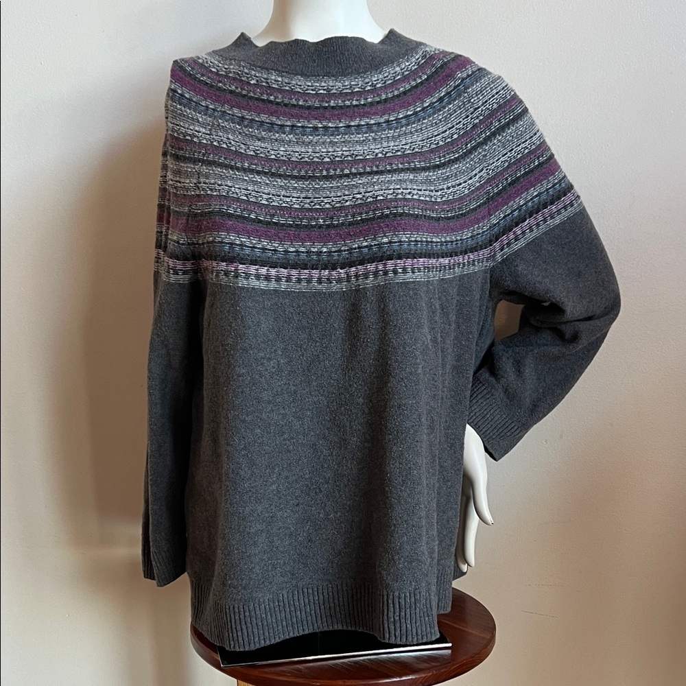 J. Jill Charcoal and Plum Women's Sweater